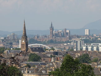 Vista general de Glasgow desde Queens Park (Escocia, Reino Unido)