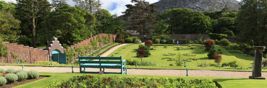 Vista de los jardines de la abadía de Kylemore. Autor: Turismo de Irlanda.