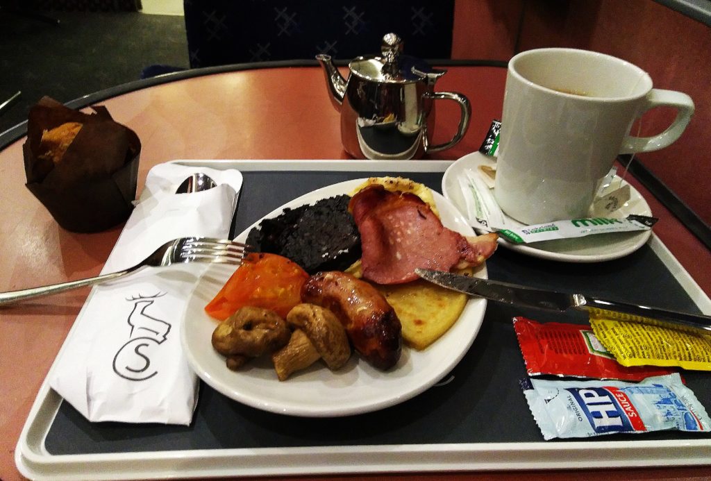 desayuno full highland breakfast Caledonian Sleeper