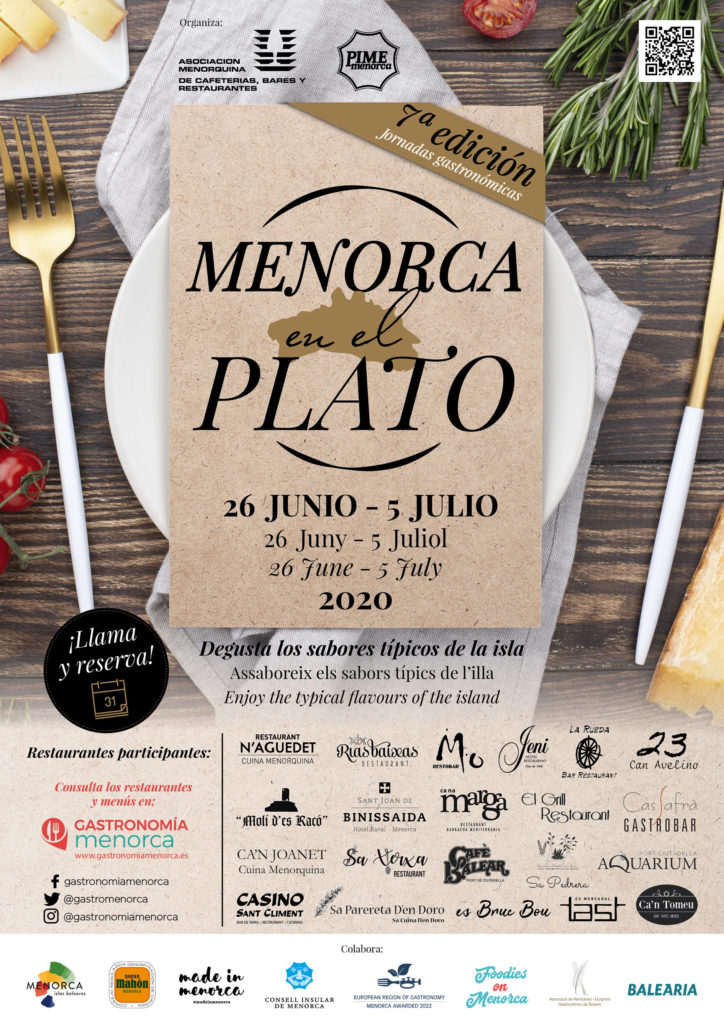 Cartel Menorca en el Plato 2020 Vertical