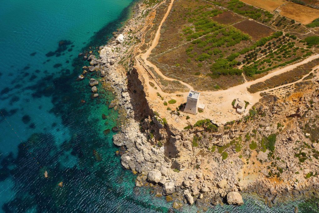 Ghajn Tuffieha Tower Aerial View