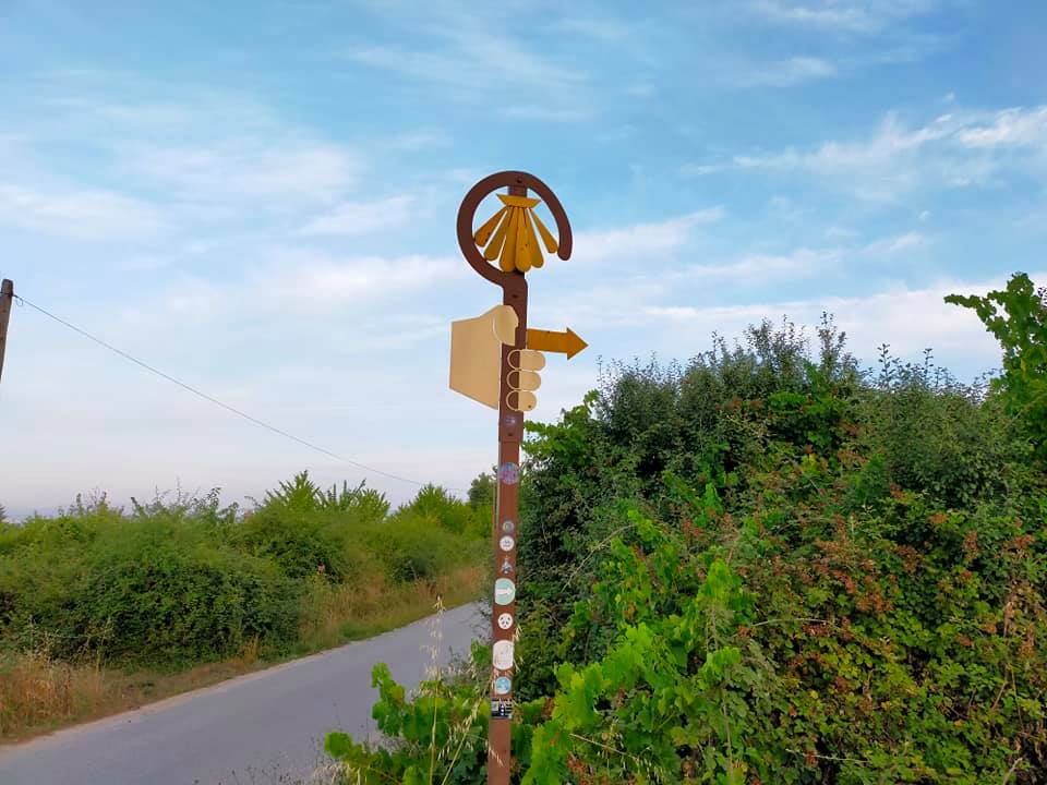 Señal del Camino entre Ponferrada y Villafranca